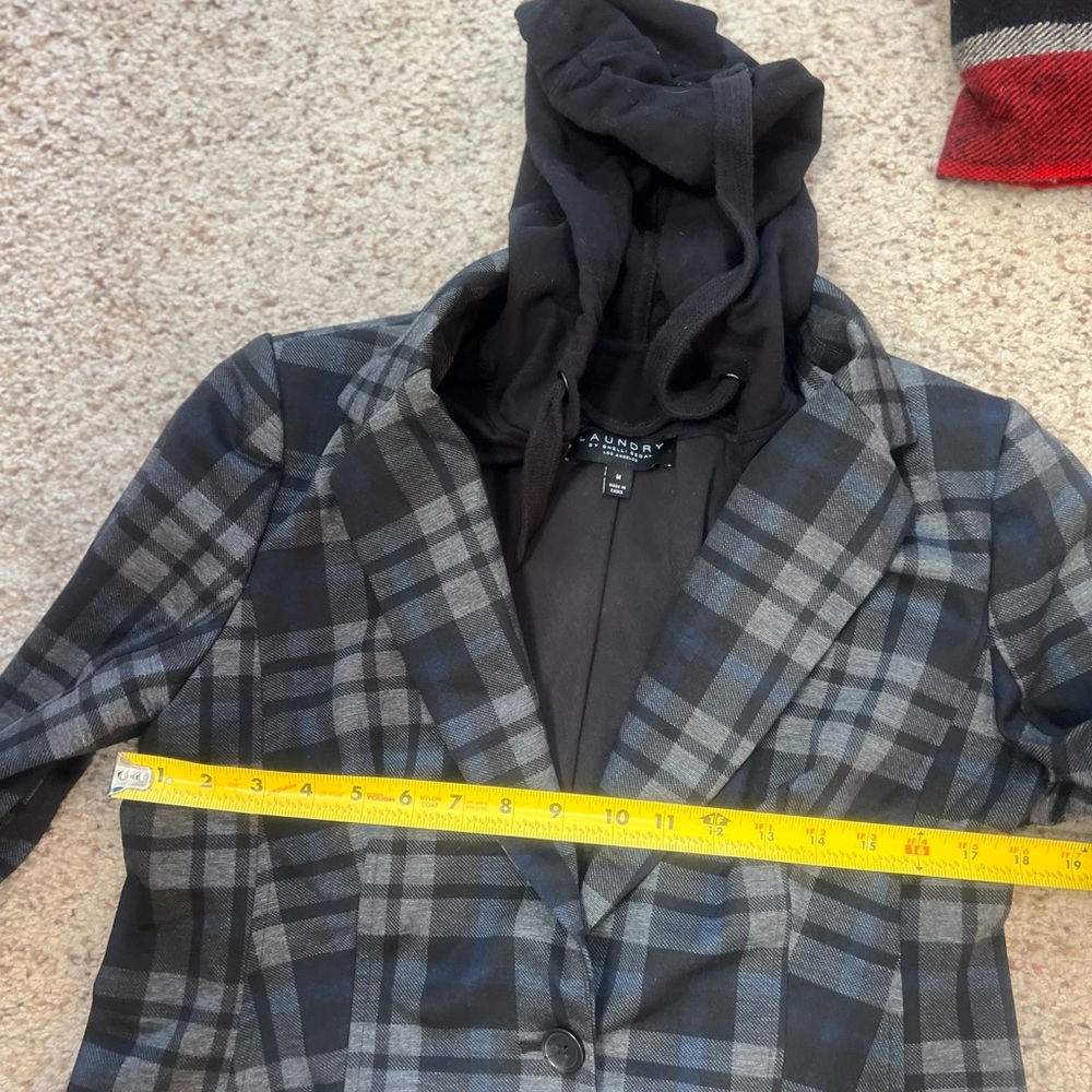 Laundry by shelli segal Plaid attached hood Blazer Jacket Chic Women Medium Fall - Picture 6 of 12